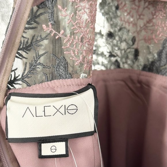 Alexis Jeslyn Embroidered Illusion Long Sleeve Maxi Gown in Marine Embroidery - Picture 10 of 12